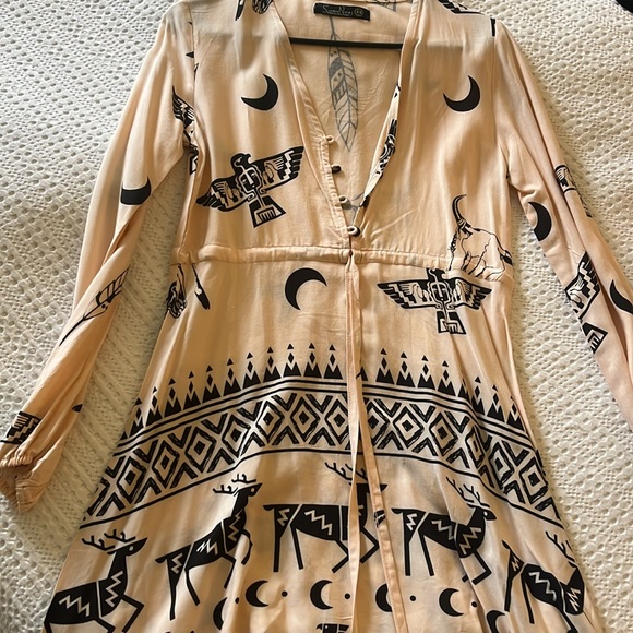 Long sleeve mini dress - Picture 1 of 4